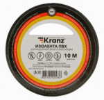 Изолента ПВХ 0,13х15 мм, 10 м, черная KRANZ