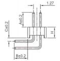 PLLD1.27-12R вилка шаг1.27 тип1(А2.7, B2.5)