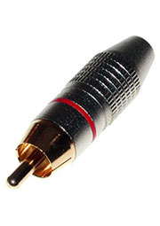 RP-213G-R-DW, RCA штекер золотой/ красный