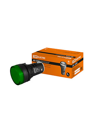 SQ0702-0004, AD-22DS LED-лампа d22мм зел.230В